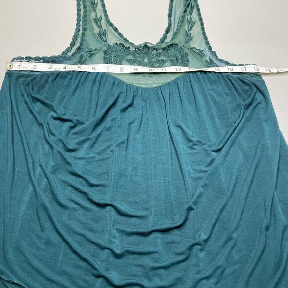 American Eagle Sleeveless Mesh Sheer Scoop Neck Knit Sexy Tank Top Green Women L - Picture 8 of 8